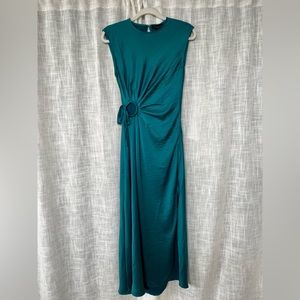 House of Harlow 1960 Revolve Deep Teal Ruched Keyhole Maxi Dress